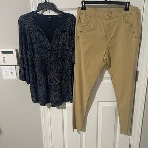 Stylish Tan Women's Pants bae city 2x lucky 2x top